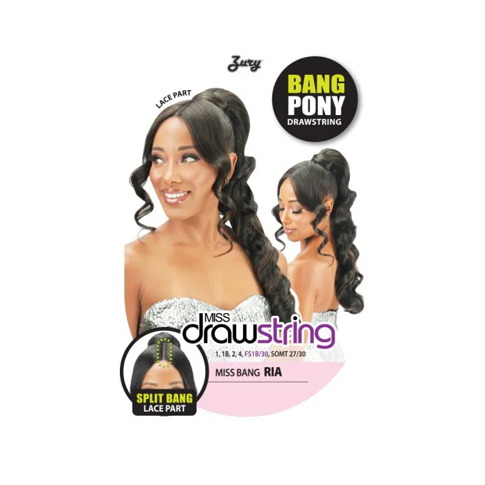 Zury Sis Miss Drawstring Split Bang Lace Part Drawstring Ponytail - RIA - Image 3