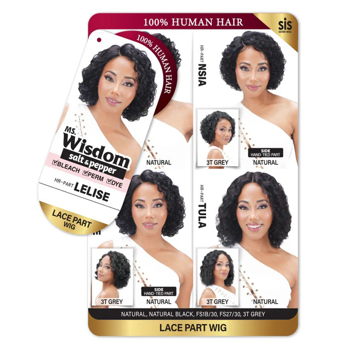 Zury Sis Ms. Wisdom Salt & Pepper 100% Human Hair Lace Part Wig - LELISE - Image 3