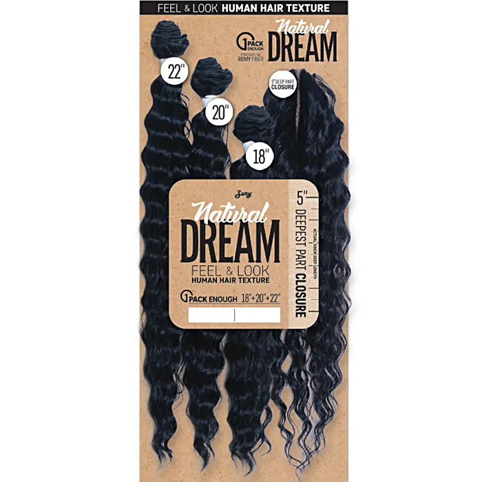 Zury Sis Natural Dream Weave Feel & Look - MULTI DEEP WAVE 18/20/22" + 5" DEEP CLOSURE
