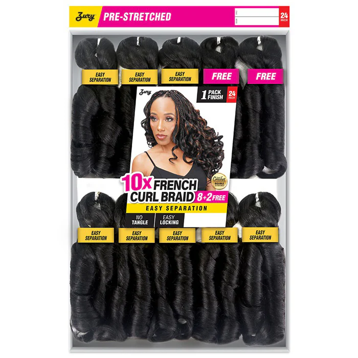 Zury Sis Pre-Stretched Crochet Braid - FRENCH CURL BRAID 24" 10X - Image 3