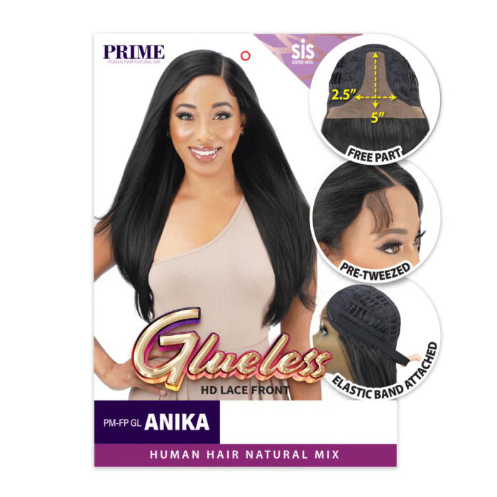 Zury Sis Prime Glueless Human Hair Blend Free-Part HD Lace Front Wig - ANIKA - Image 3