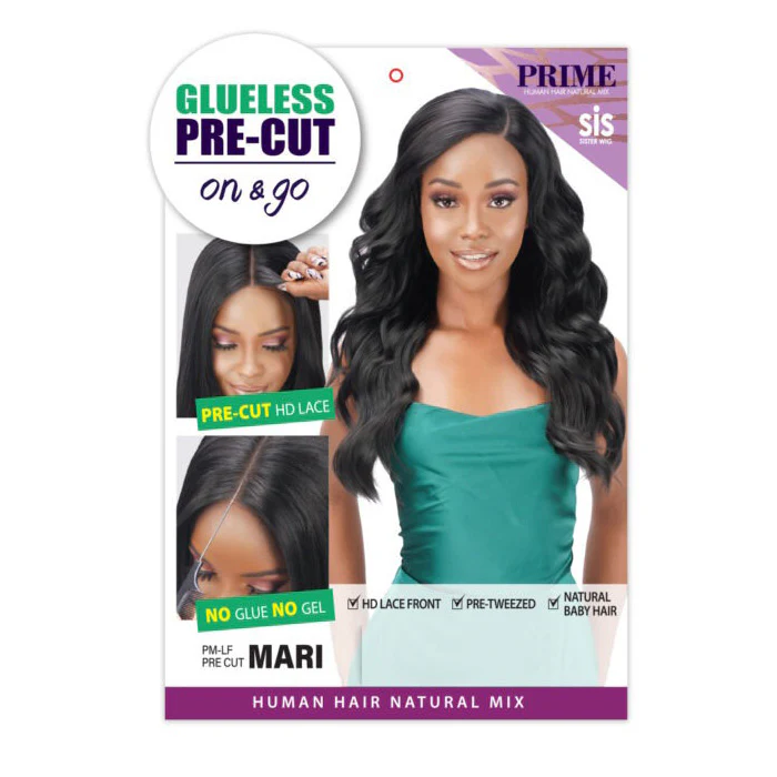 Zury Sis Prime Glueless Human Hair Blend Pre-Cut Hand-Tied HD Lace Front Wig - MARI - Image 3