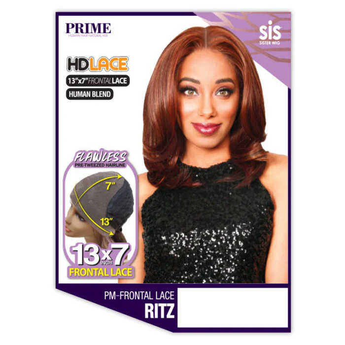 Zury Sis Prime Human Hair Blend 13x7 HD Lace Front Wig - PM FRONTAL LACE RITZ - Image 4