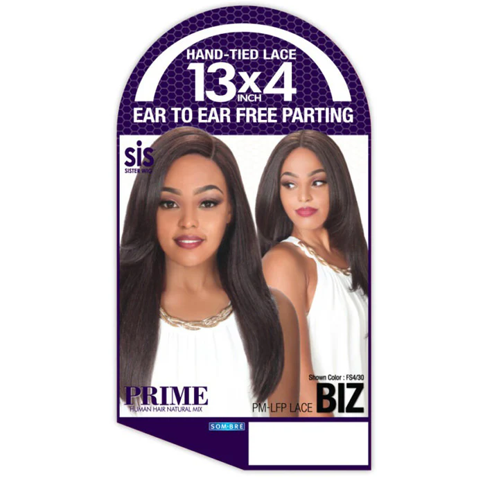 Zury Sis Prime Human Hair Natural Mix Hand-Tied Lace 13"x4" Ear To Ear Free Parting Wig PM-LFP LACE BIZ - Image 4