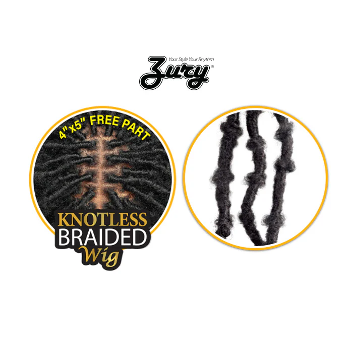 Zury Sis Knotless Braided 4x5 Free Part Lace Front Wig - DIVA LACE BUTTERFLY LOC SHORT - Image 3
