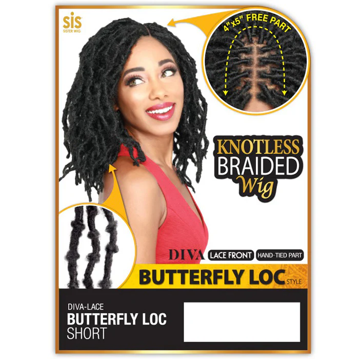 Zury Sis Knotless Braided 4x5 Free Part Lace Front Wig - DIVA LACE BUTTERFLY LOC SHORT - Image 4