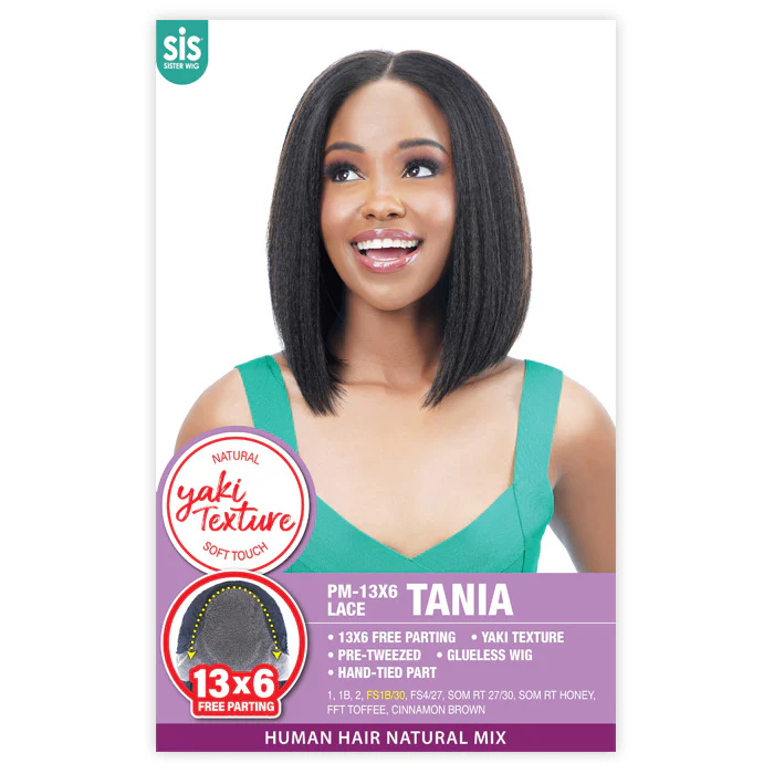 Zury Sis Yaki Texture Glueless Human Hair Blend 13x6 HD Lace Front Wig - TANIA - Image 3
