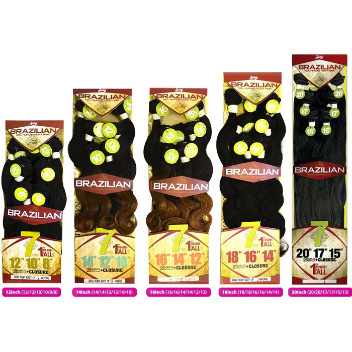 Zury Sis Yes One Brazilian 100% Remy Human Hair Wet & Wavy Weave - REMY BODY (1Pack Finish-7Pcs) 16/18" - Image 3